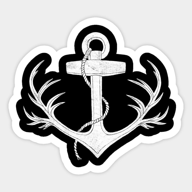 Antlered Anchor white Sticker by Terry Fan